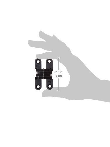 SOSS - 204CUS19 204 Zinc Invisible Hinge with Holes for Wood or Metal Applications, Mortise Mounting, Black E-Coat Exterior Finish (Pack of 2) - Image 3